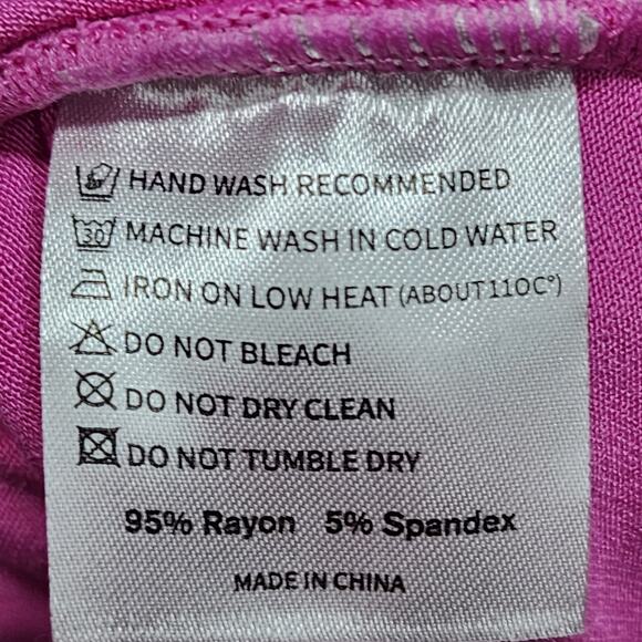 NWT Mangopop Womens Bodysuit Small Pink Crossover V Neck Cap Sleeve Top - Picture 11 of 12